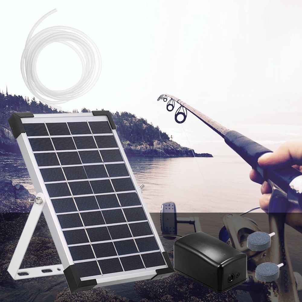 跨境新款升级 太阳能增氧泵 户外钓鱼家用气泵 打氧泵耐用大气量