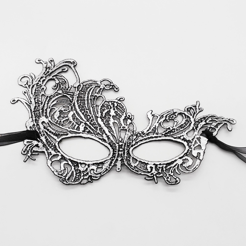 Exclusive for Cross-Border Bronzing Thickened Lace Mask Party Half Face Halloween Masquerade Sexy Sexy Eye Mask