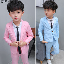韩版儿童西服套装2023春秋新款男童修身礼服演出服宝宝西装两件套