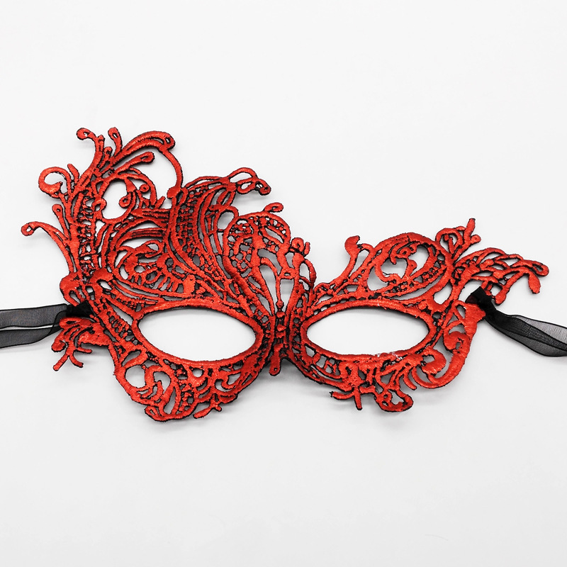 Exclusive for Cross-Border Bronzing Thickened Lace Mask Party Half Face Halloween Masquerade Sexy Sexy Eye Mask