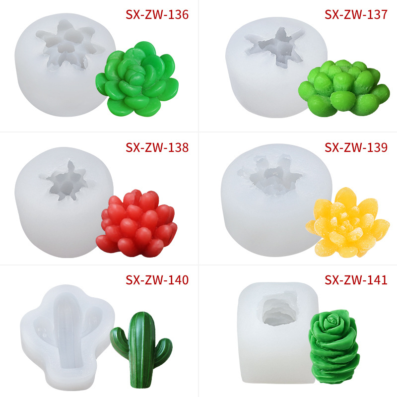 Sanxin Succulent Plant Candle Silicone Mold Diy Aromatherapy Candle Epoxy Handmade Soap Plaster Abrasive Tool Can Be Customized