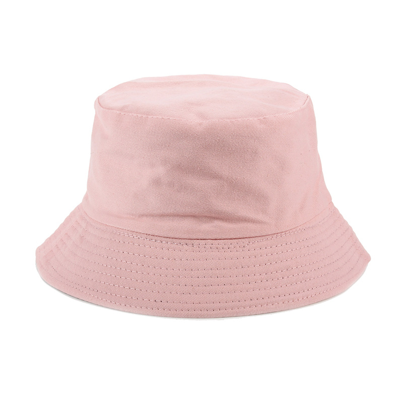 Korean Style Reversible Black and White Bucket Hat Summer Outdoor Sun Hat Solid Color Light Board Casual All-Match Men and Women Bucket Hat
