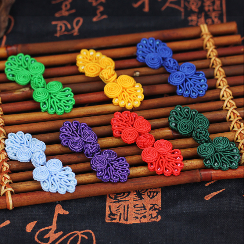 Seven Beads Chinese Frog Button Closure Cheongsam Button Chinese Style Wedding Invitation Handmade Retro Decorative Ancient Costume Traditional Clothes Clothing Accessories