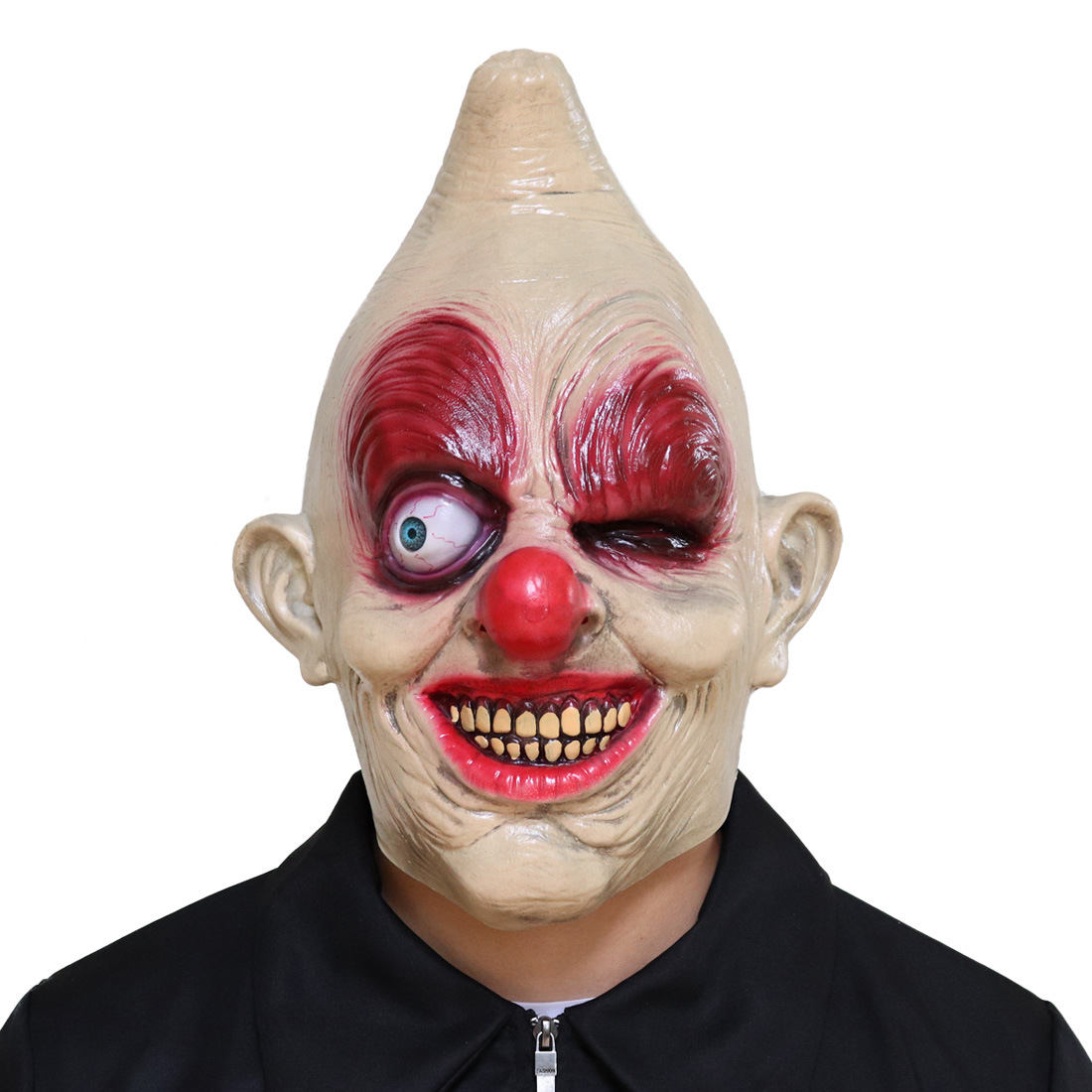 跨境热销独眼龙小丑面具 万圣节外贸鬼屋恐怖密室逃脱鬼乳胶头套