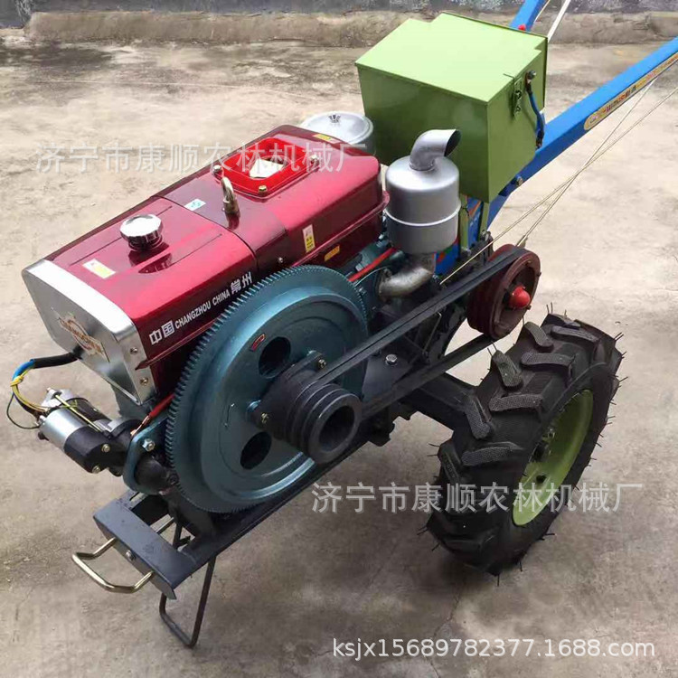 电启动手扶拖拉机 河南12马力旋耕机 水冷发动机旋耕开沟机价格