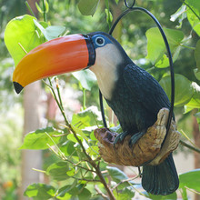 大嘴鸟模型花园庭院装饰品树上装饰品空中挂饰鸟类雕塑树脂工艺品