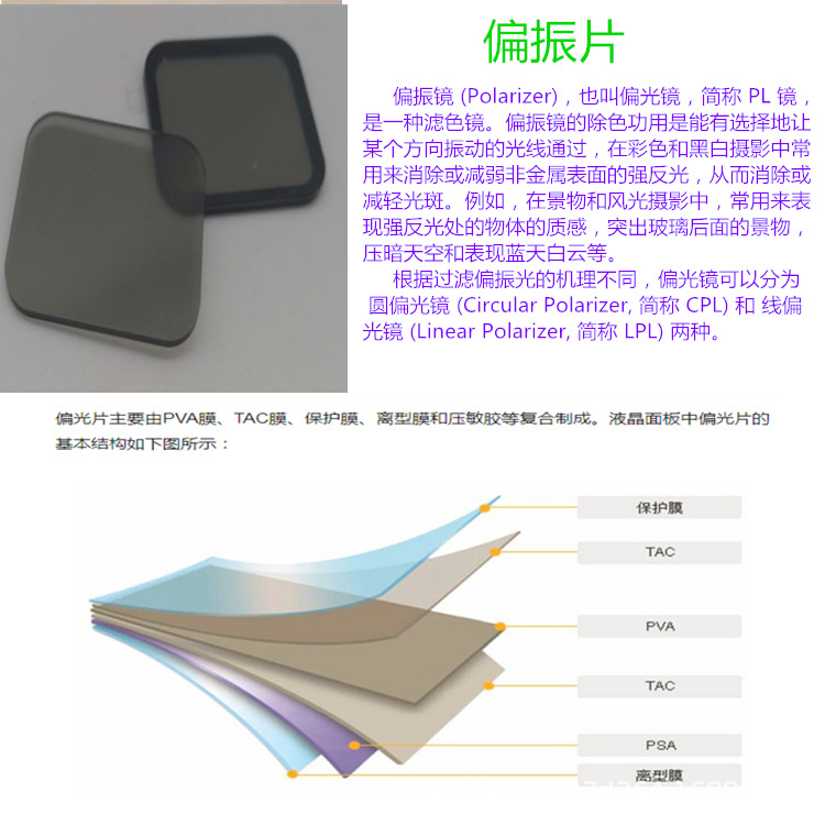 凯涛光学厂家生产航拍用UV滤光片偏光片偏振片 高性能衰减滤光片
