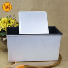 三能白色健康900g吐司盒带盖模具烘焙家用土司不沾面包模具SN2022
