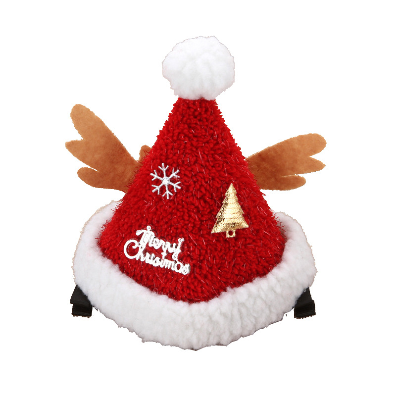 Christmas Hat Barrettes Cute Plush Bonnet Duckbill Clip Shengjingpai Dress up Hair Clip Headdress One Piece Dropshipping