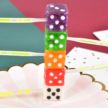 儿童创意筛子色子骰子棒棒糖整箱批散装孩可爱造型糖果方形学生