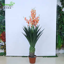 仿真剑麻花盆栽家居客厅落地装饰绿植盆景假花 酒店摆件仿真植物