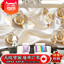 丝绸家和富贵浮雕牡丹3d壁画电视背景墙纸客厅墙壁纸沙发背景墙布