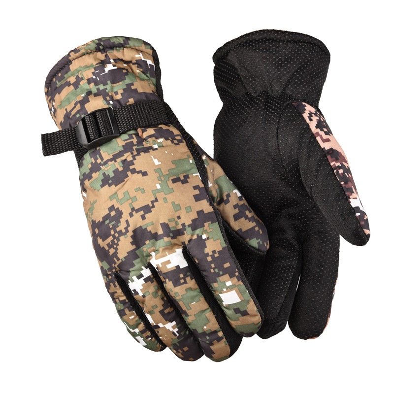 Winter Cycling Warm Camouflage Gloves Running Rivers and Lakes Stall Ten Yuan Store Factory in Stock Non-Slip plus Velvet Thick Gloves