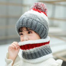 儿童秋冬保暖男童女童针织帽子冬季护耳时尚韩国毛线帽子围脖8578