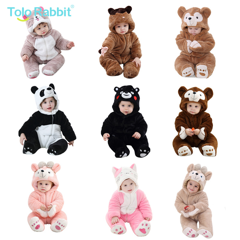 tolo rabbit one piece dropshipping baby jumpsuit autumn and winter thickening baby romper cartoon animal-shaped foot-wrapped romper