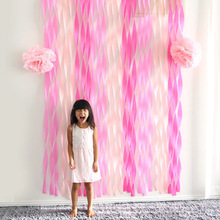 彩色皱纹纸套装拉花纸卷彩带生日背景墙装饰儿童派对布置客厅卧室