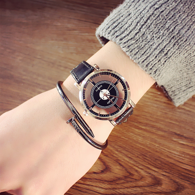 权志龙bigbang同款韩版双面镂空exo手表男女学生简约复古时尚潮表