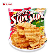 韩国进口好丽友sun太阳玉米膨化80g波浪薯片锅巴办公室休闲零食