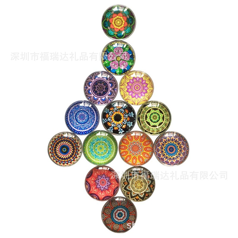 30mm水晶玻璃冰箱贴 大量供应DIY饰品磁扣 水晶磁性配件磁扣定制