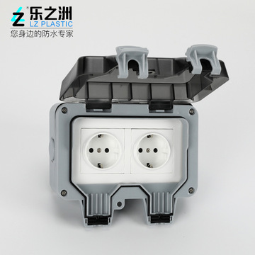欧标户外防尘防水开关插座欧规ip66二位德式16a防雨插排工业排插
