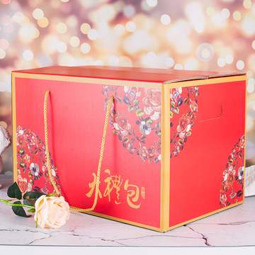 厂家直销 年货大礼包瓦楞包装盒 10斤15斤 通用现货大号手提礼盒