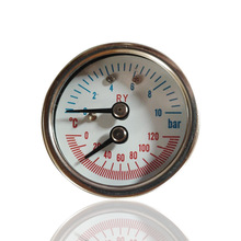 供不锈钢温度压力一体表金属壳温压表WY-40Z 10BAR/120°C工厂销