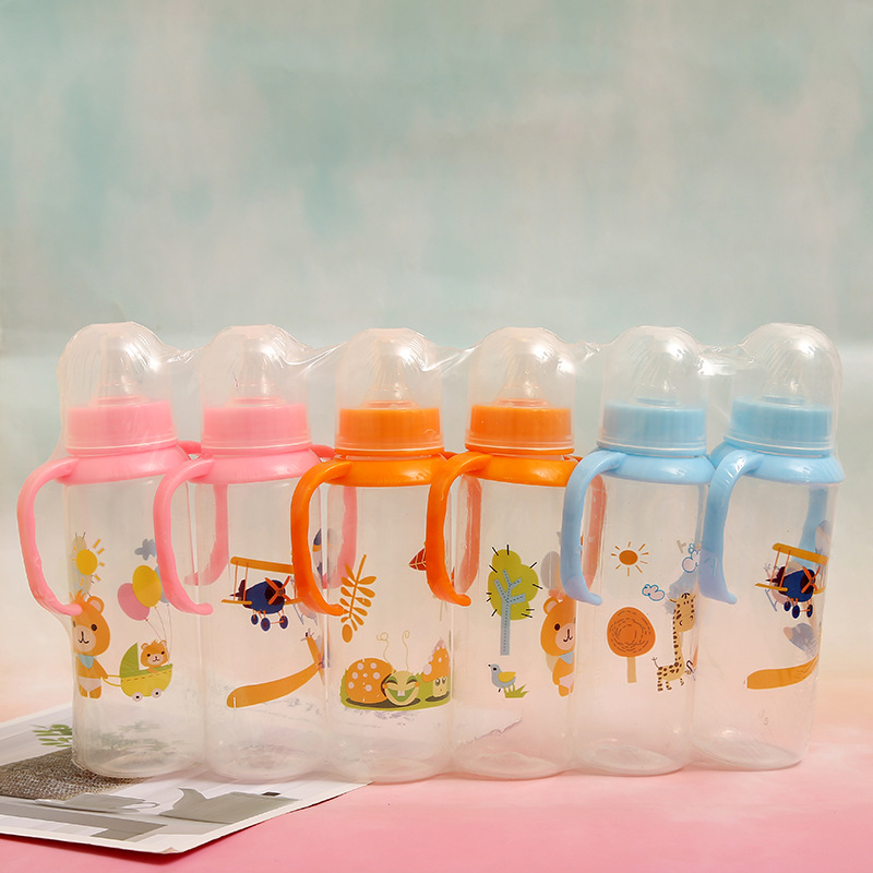 Foreign Trade Newborn Baby Pp Plastic Shatter Proof Feeding Bottle 250ml Feeding Bottle Cross-Border Wholesale