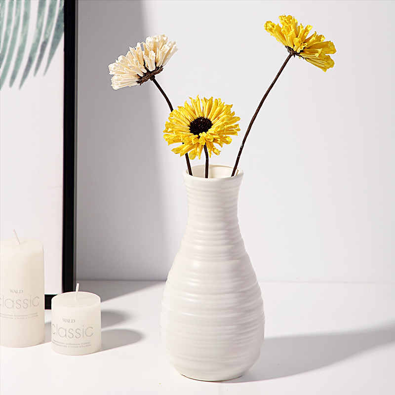 Home Ins Nordic Plastic Vase Living Room Drop-Resistant Simulation Vase Decoration Creative Simple and Fresh Vase