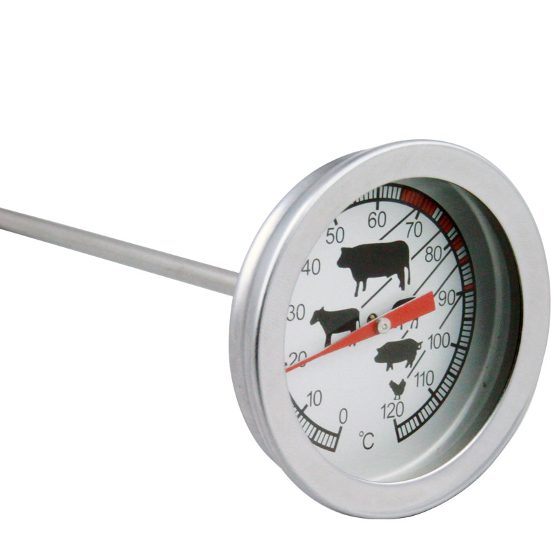 Stainless Steel Bimetal Barbecue Thermometer Kitchen Household Barbecue Steak Baking Probe Type Food Thermometer