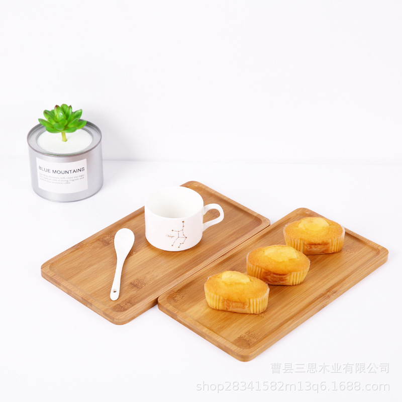 Bamboo Sushi Tray Rectangular Dessert Wooden Tray Wooden Plate Bread Tray Bamboo Divided Bamboo Tea Tray