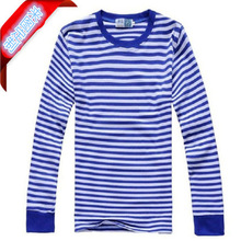 俄罗斯长袖海魂衫海军衫条格t恤蓝条红条藏蓝绿条正品