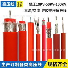 高压线屏蔽试验线交流直流10KV50KV100KV硅胶高压电缆测试点火线