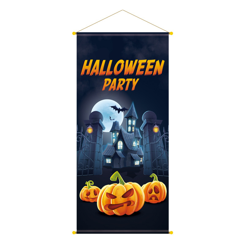 Halloween Popular Decorations Cinema Poster Hanging Cloth Restaurant Bar Wallpaper Party Atmosphere Decoration