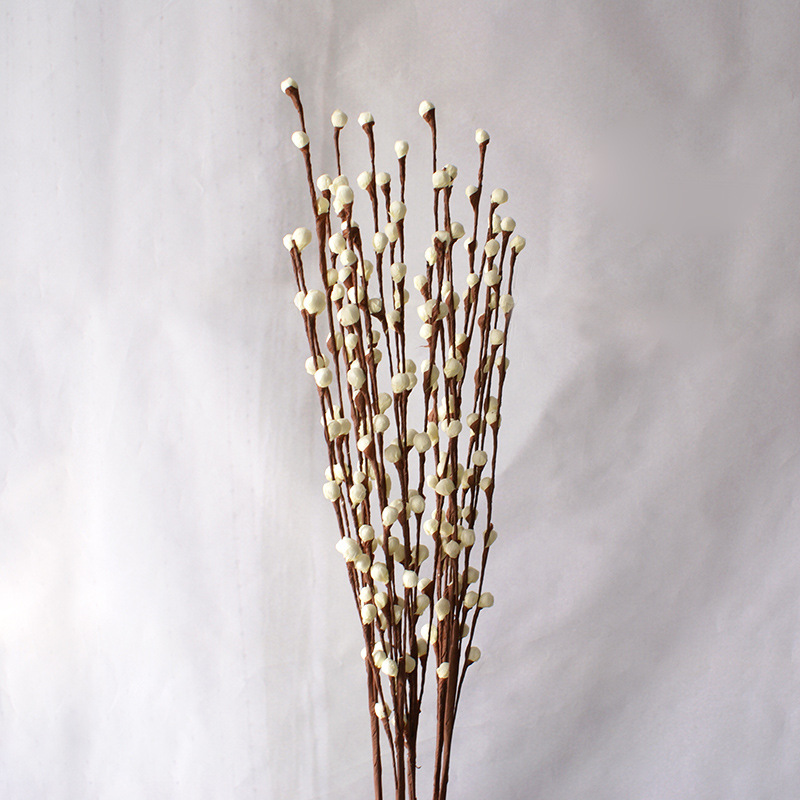 High-Grade Simulation White Willow Foam Berry Wintersweet Branch Home Decoration Dried Flower Bud Atmosphere Decorative Fake Flower