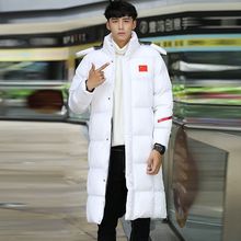 中国队体育生中长棉衣修身加绒加厚儿童装棉衣冬季青年棉袄棉大衣