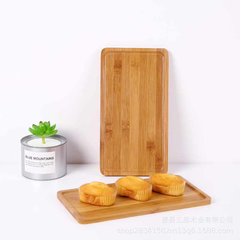 Bamboo Sushi Tray Rectangular Dessert Wooden Tray Wooden Plate Bread Tray Bamboo Divided Bamboo Tea Tray