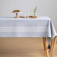 现代简约流苏桌布布艺文艺棉麻小清新长方形圆桌桌布餐桌布茶几垫