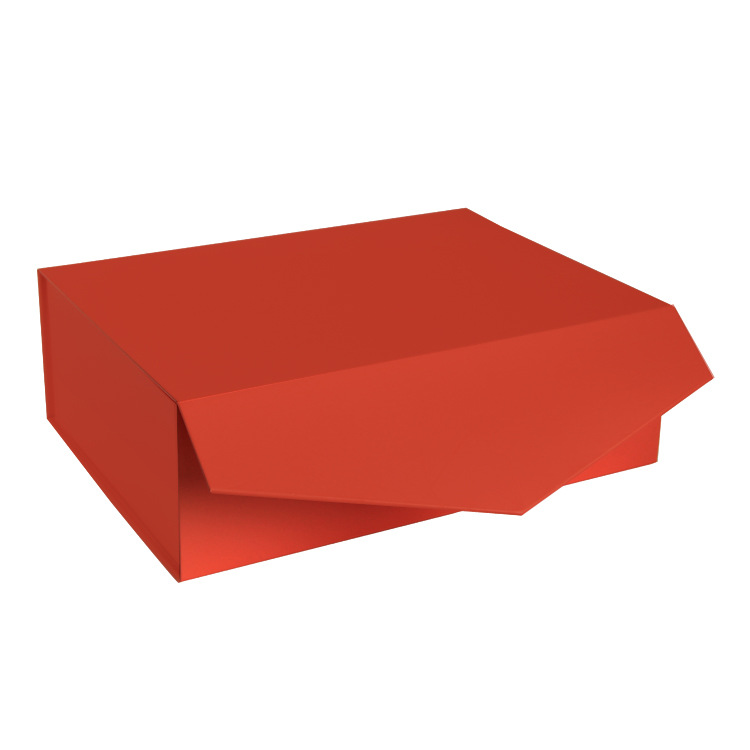 wholesale in stock red folding gift box valentine's day gift box one-piece folding box holiday gift box