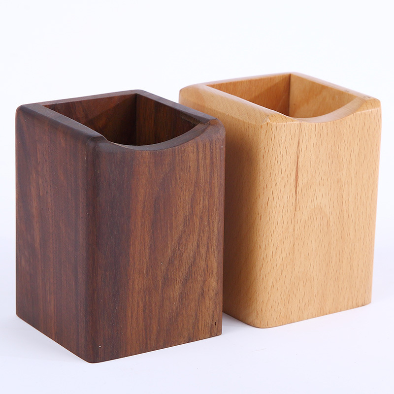 Black Walnut Wood Pen Container Storage Desktop Beech Wood Pen Container Retro Storage Box Office Stationery Wooden Pen Holder Wood Pen Container