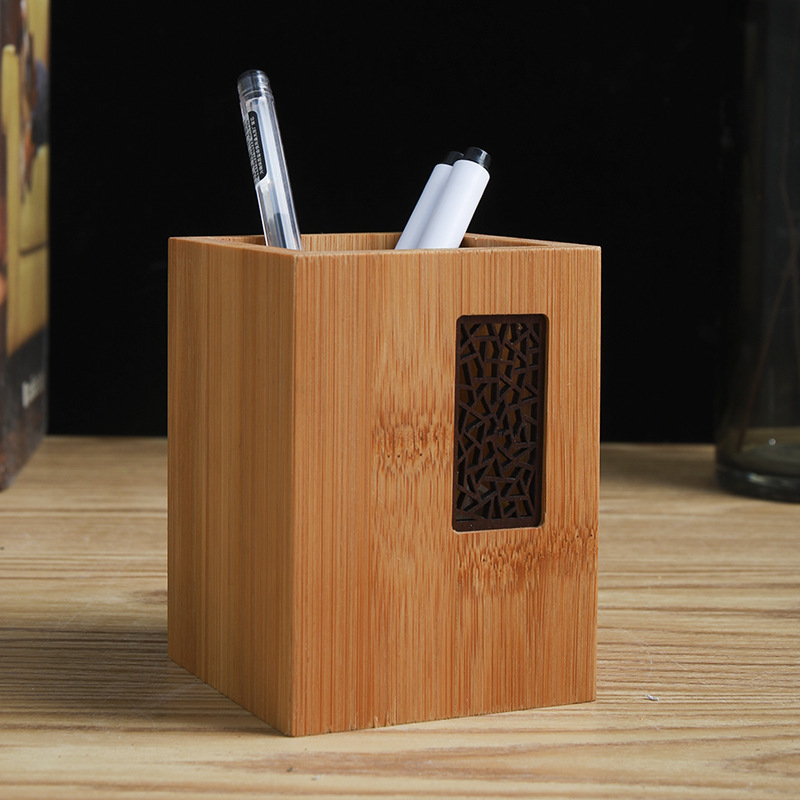 Black Walnut Wood Pen Container Storage Desktop Beech Wood Pen Container Retro Storage Box Office Stationery Wooden Pen Holder Wood Pen Container