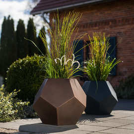 室内外花钵不锈钢创意组合花器酒店庭院广场阳台看台花箱定制