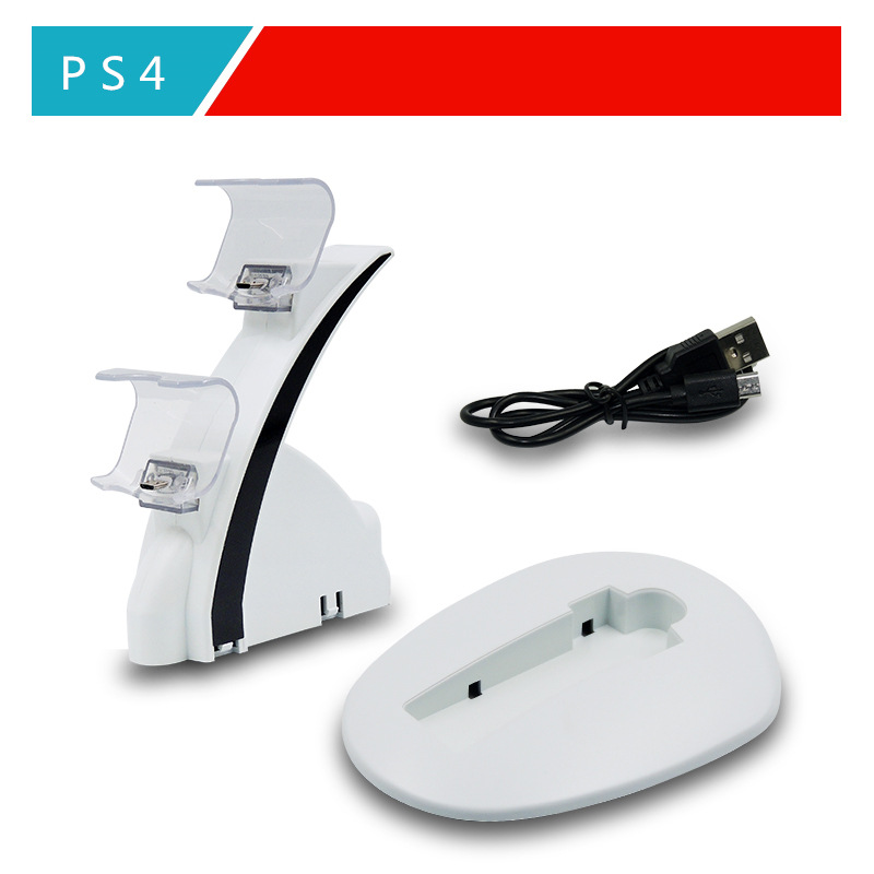 新款热销白色ps4游戏手柄充电支架 ps4游戏手柄充电座 ps4双充座