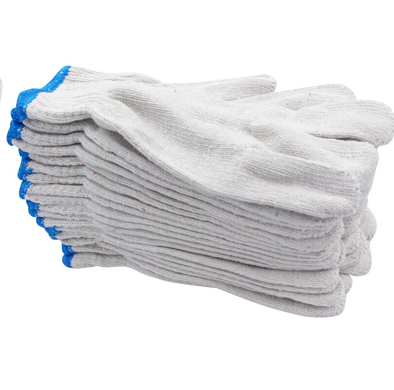 Labor Protection Gloves Cotton Gloves Work Thickened Non-Slip Nylon Knitted Lampshade Cotton Wear-Resistant Cotton Yarn White Gloves Wholesale
