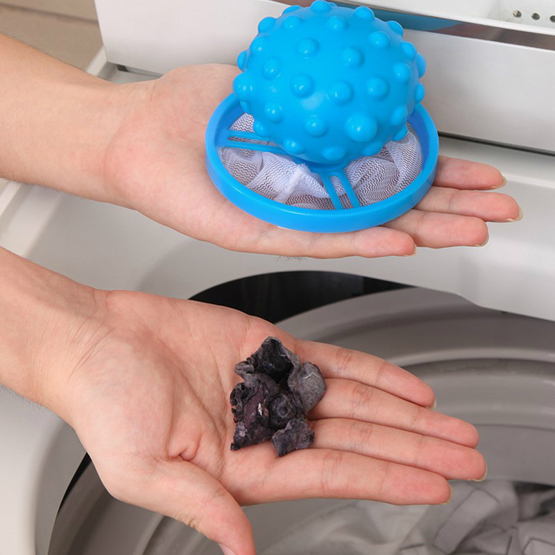 Washing Machine Float Filter Mesh Bag Hair Filter Hair Remover Cleaning Clothes Wash Ball (Thorn Ball) Dark