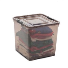 衣服收纳箱正方形塑料整理箱家用透明大号加厚塑料储物箱周转箱