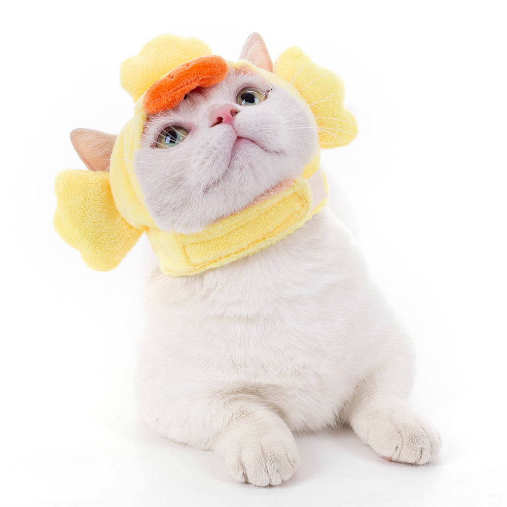 New Cute Pet Cat Headgear Cartoon Dog Headdress Cat Hat Simulation Animal Selling Cute Pet Supplies