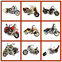 复古摩托车摆件 铁艺手工哈雷摩托车模型 橱窗酒吧摆件摄影用道具