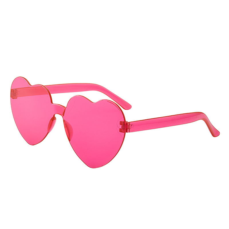 2817 Fashion Peach Heart Sunglasses Love Sun Glasses European and American Fashion Frameless One-Piece Sunglasses