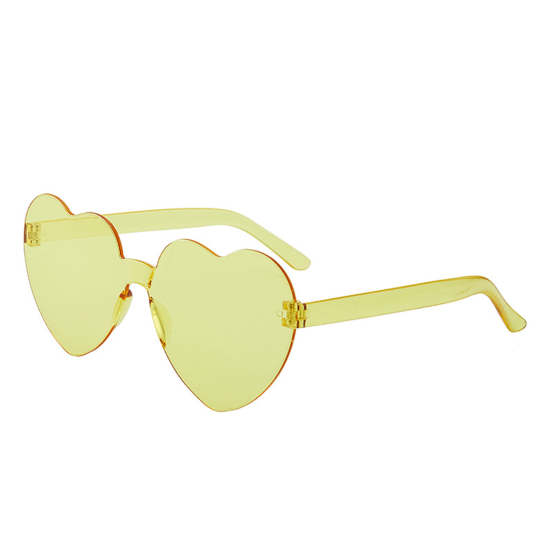 2817 Fashion Peach Heart Sunglasses Love Sun Glasses European and American Fashion Frameless One-Piece Sunglasses