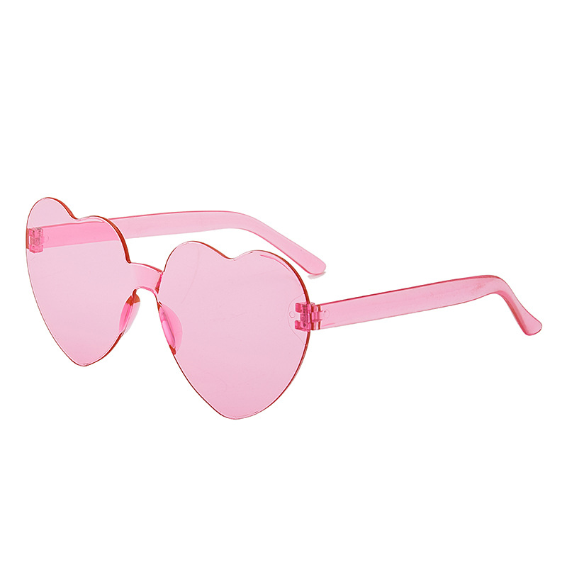 2817 Fashion Peach Heart Sunglasses Love Sun Glasses European and American Fashion Frameless One-Piece Sunglasses